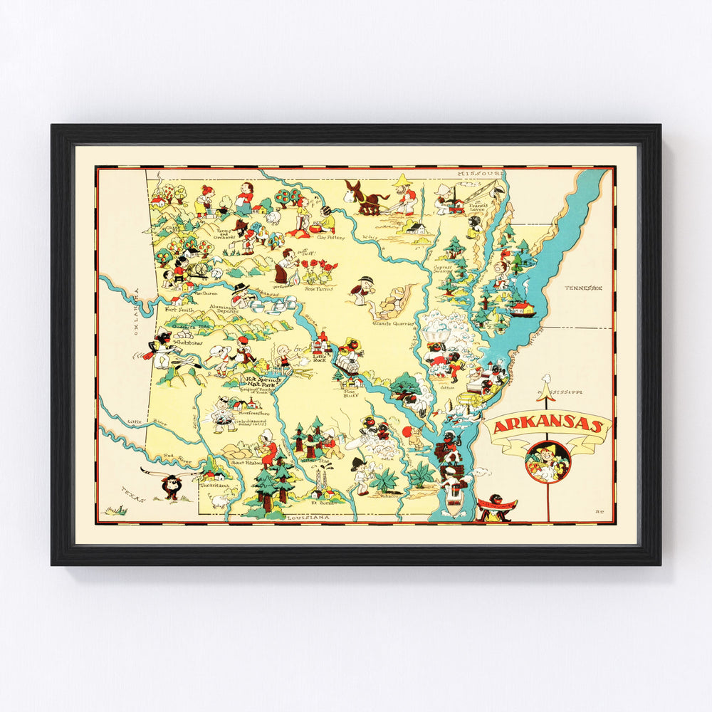 Arkansas Vintage Map 1935