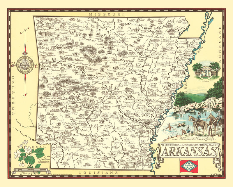Size comparison using Vintage Map of Arkansas 1938