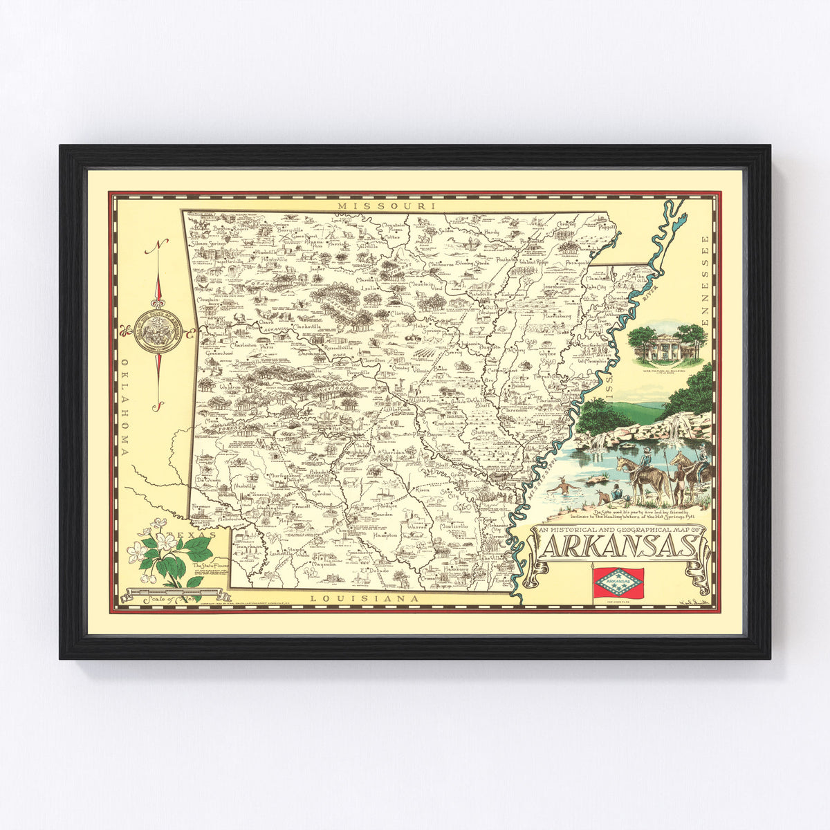 Arkansas Vintage Map 1938