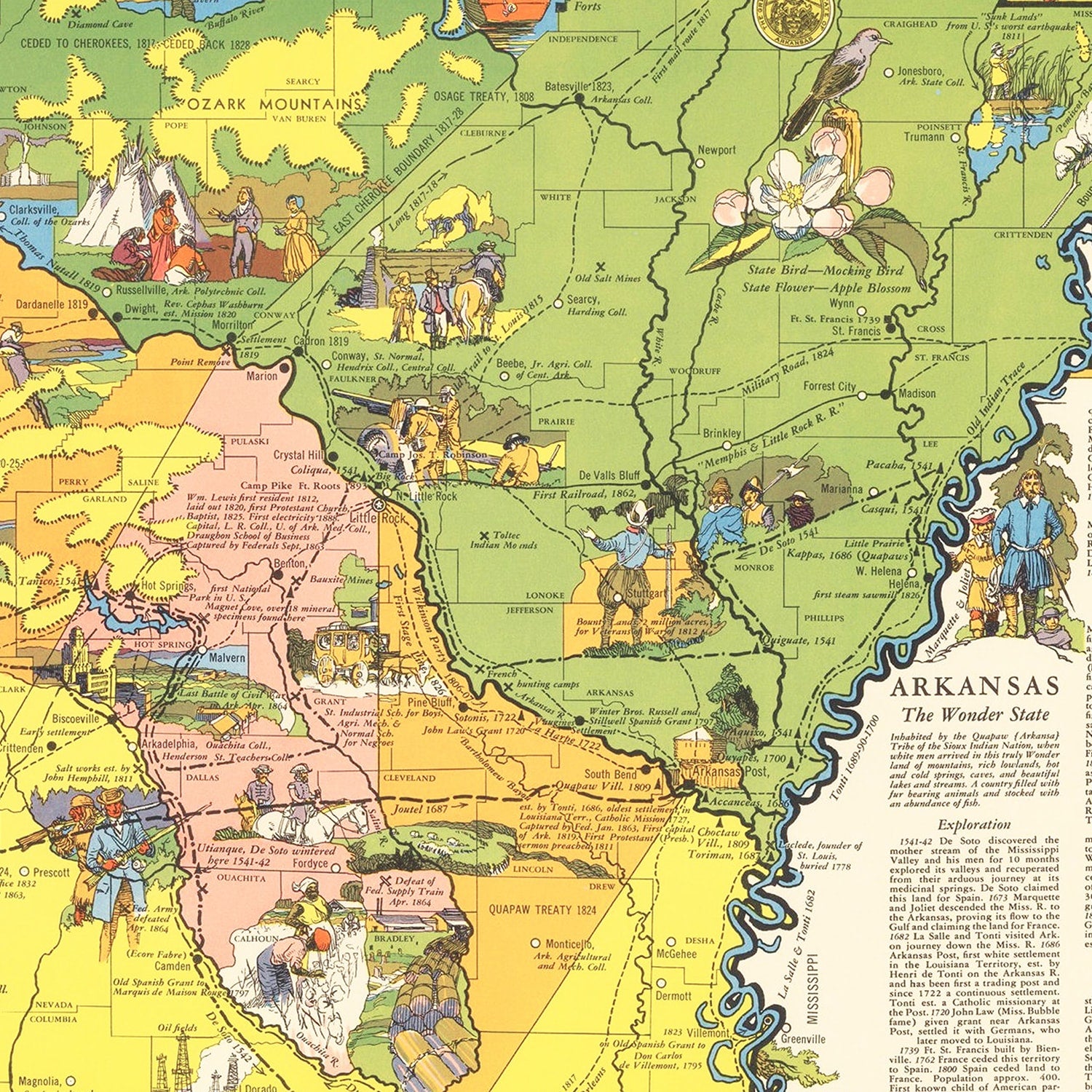 Restored historic details from the 1941 state map of County, Arkansas