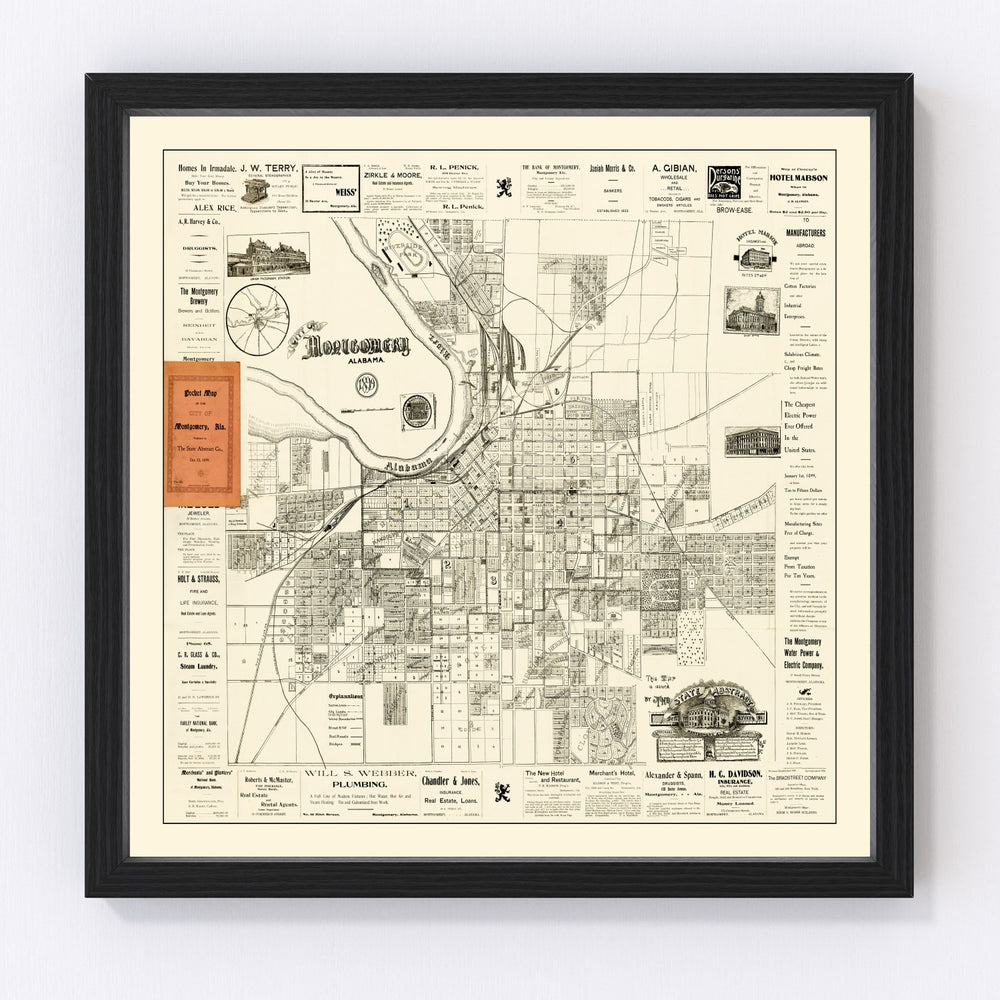 Montgomery Vintage Map 1899