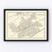 Birmingham Vintage Map 1895