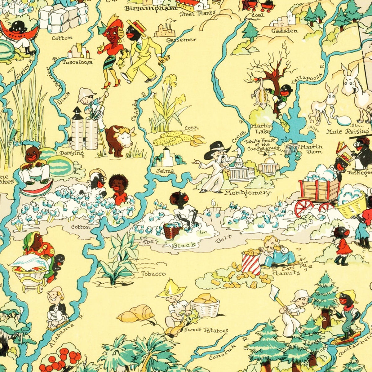 Restored historic details from the 1935 state map of County, Alabama
