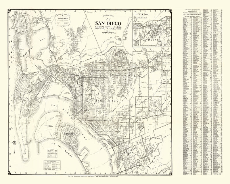 Size comparison using Vintage Map of San Diego, California 1930