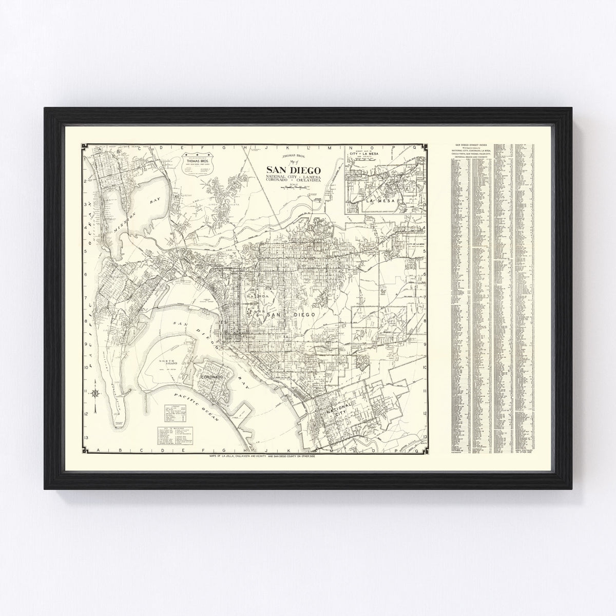 San Diego Vintage Map 1930