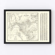 San Diego Vintage Map 1930