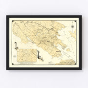 Marin County Vintage Map 1930