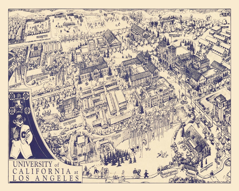 Size comparison using Vintage Map of University of California Los Angeles, 1930
