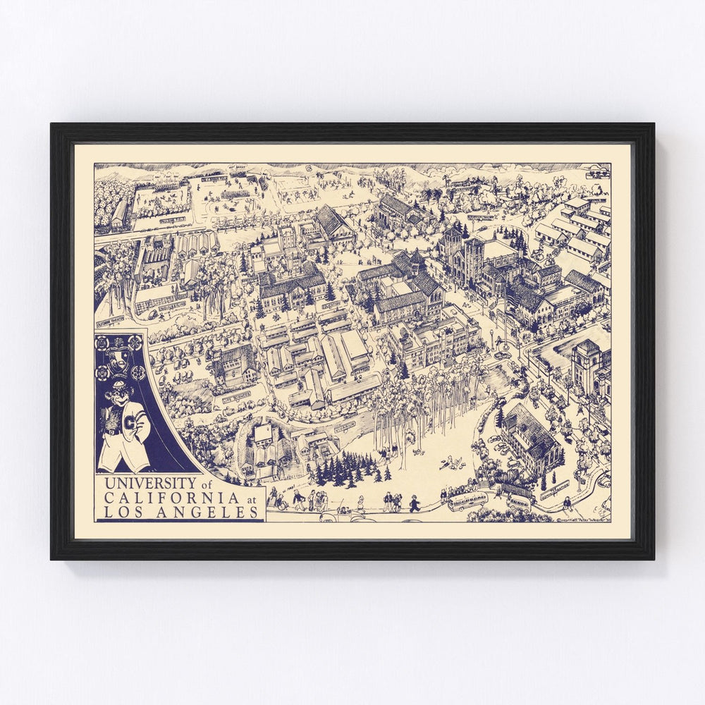 University of California Los Angeles Vintage Map 1930