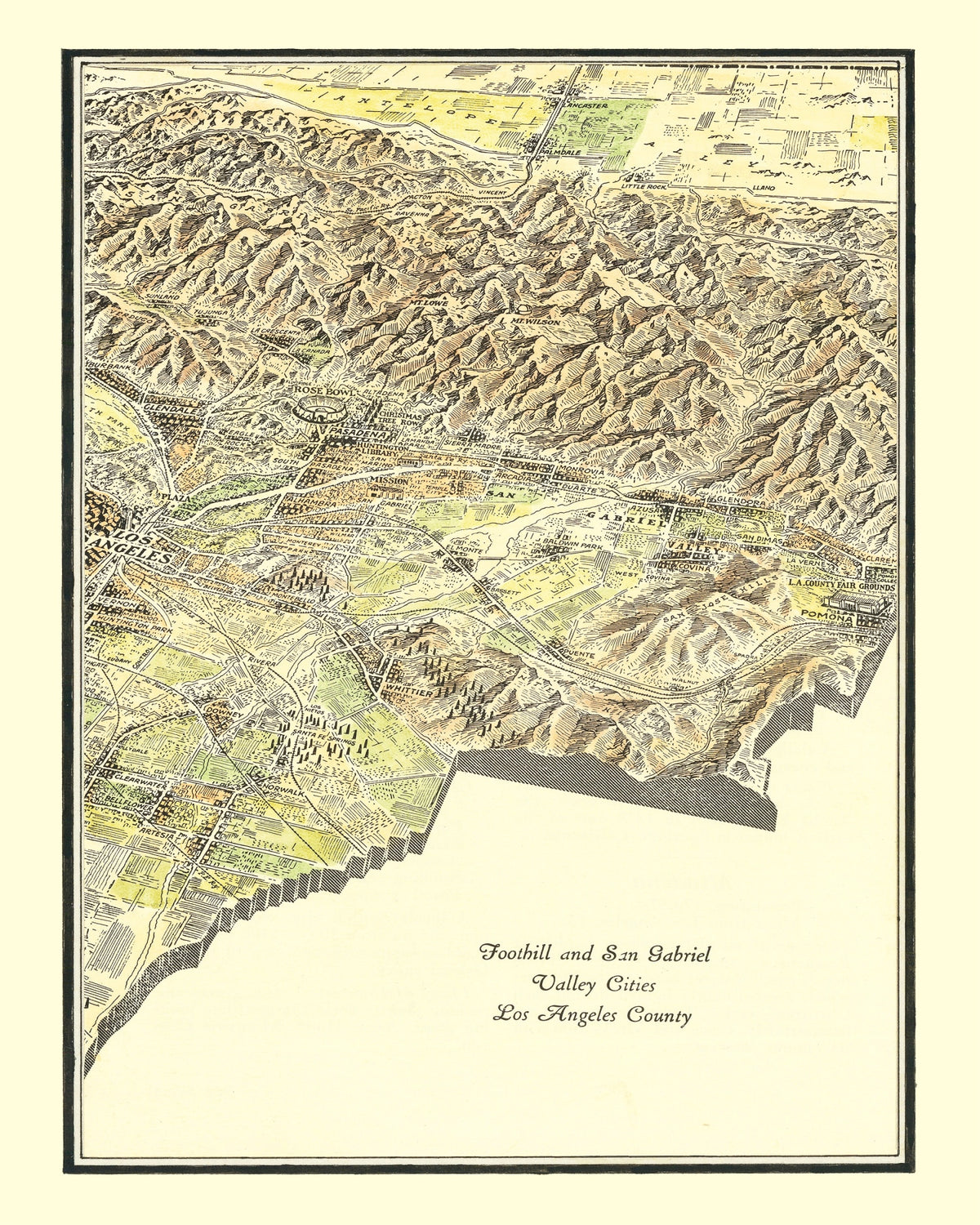 Preview of Vintage Map of San Gabriel Valley, California 1931