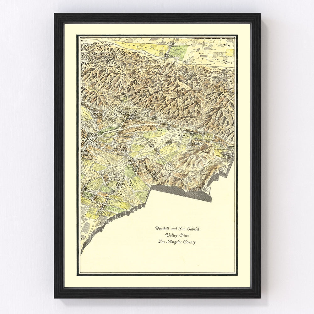San Gabriel Valley Vintage Map 1931