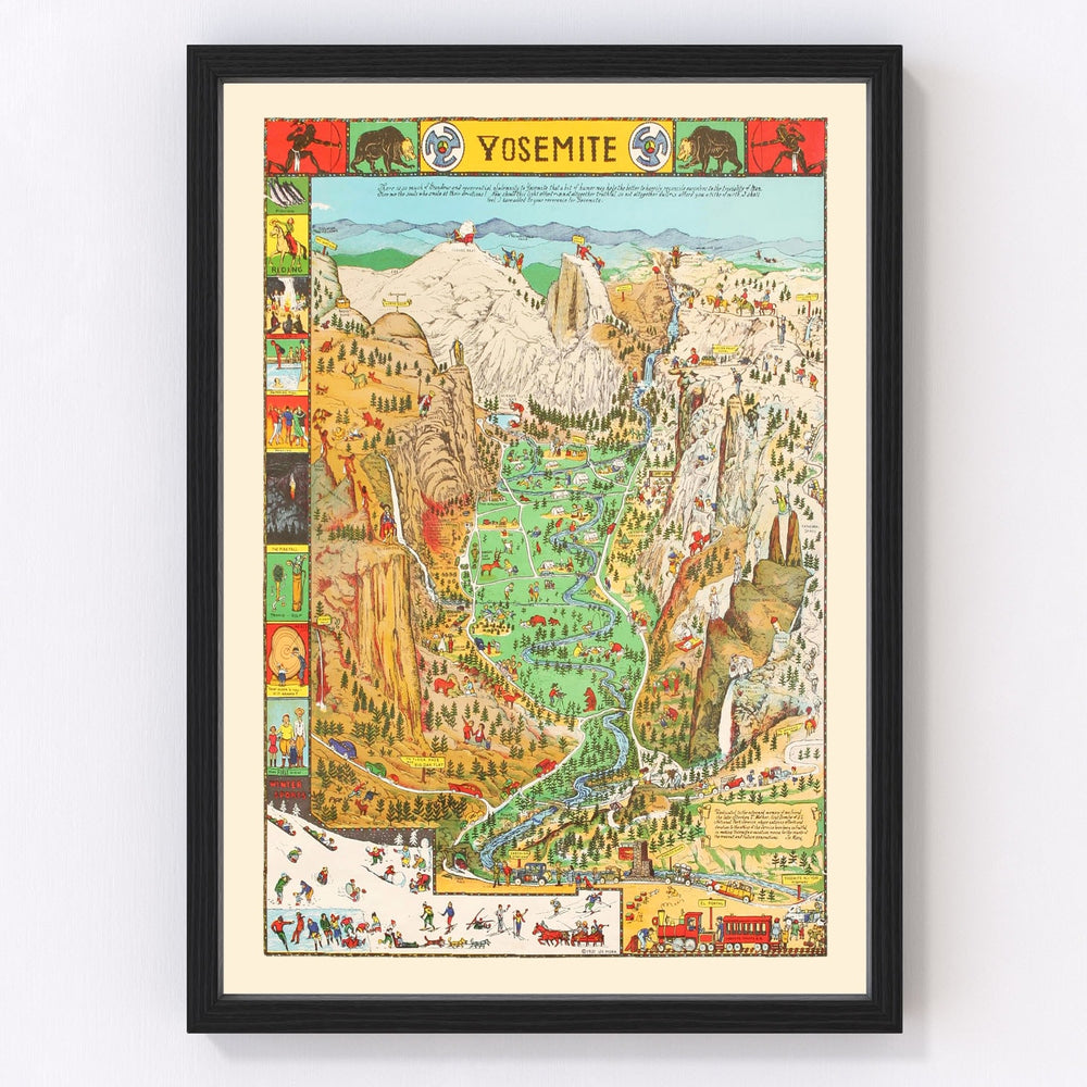 Yosemite National Park Vintage Map 1931