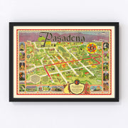 Pasadena Vintage Map 1933