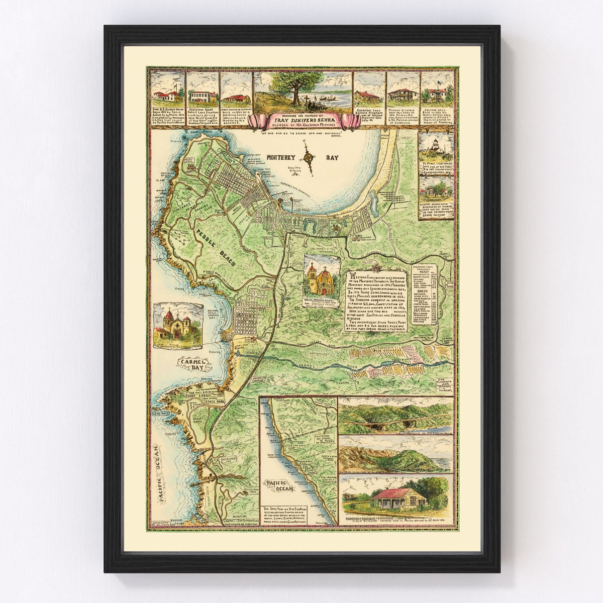 Monterey Vintage Map 1933