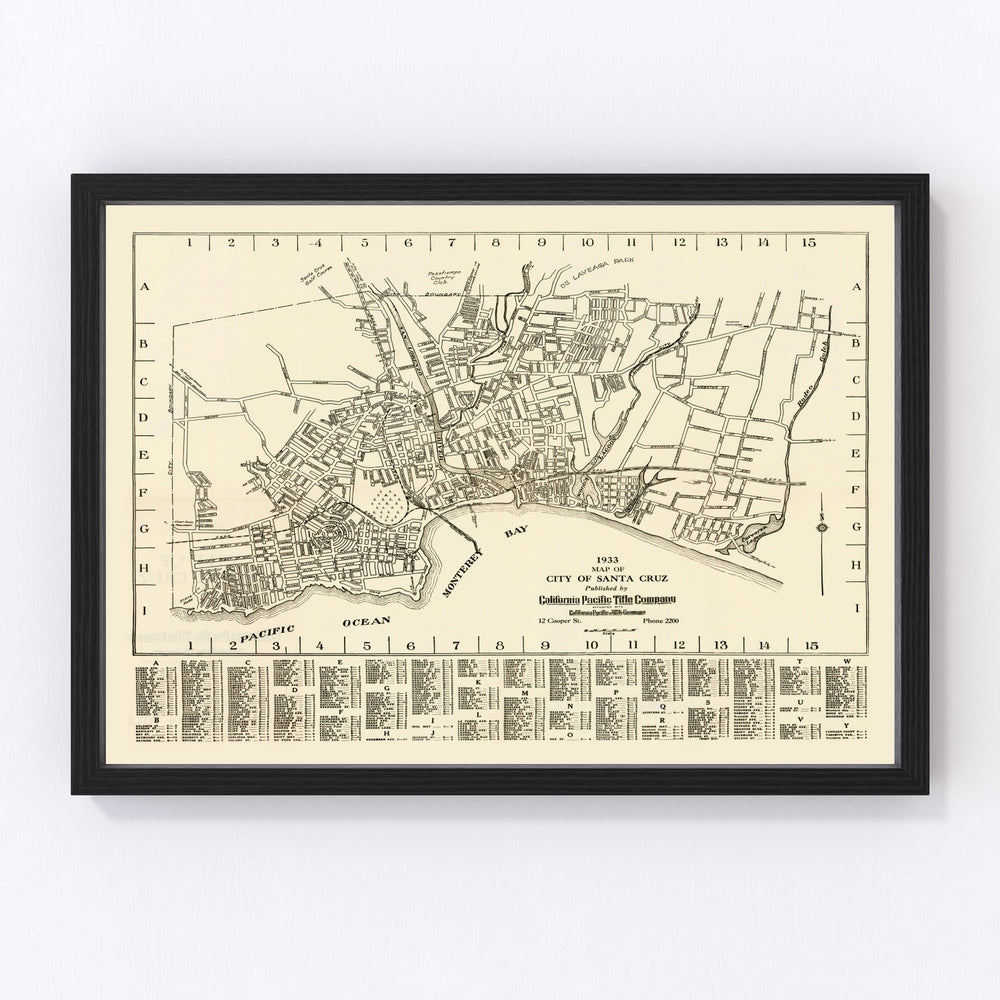 Santa Cruz Vintage Map 1933