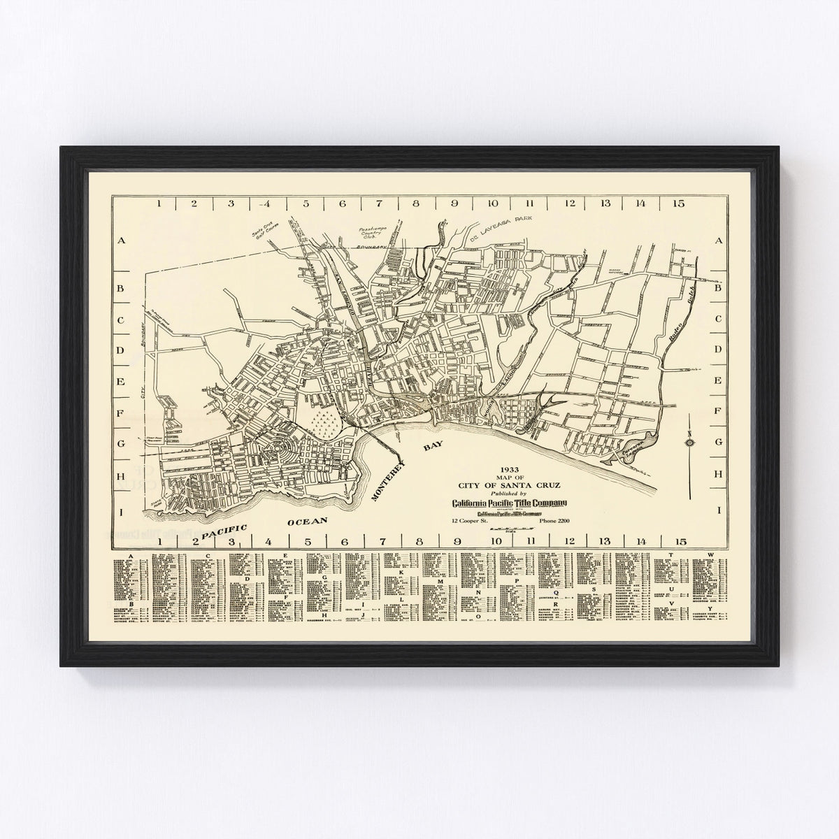 Santa Cruz Vintage Map 1933