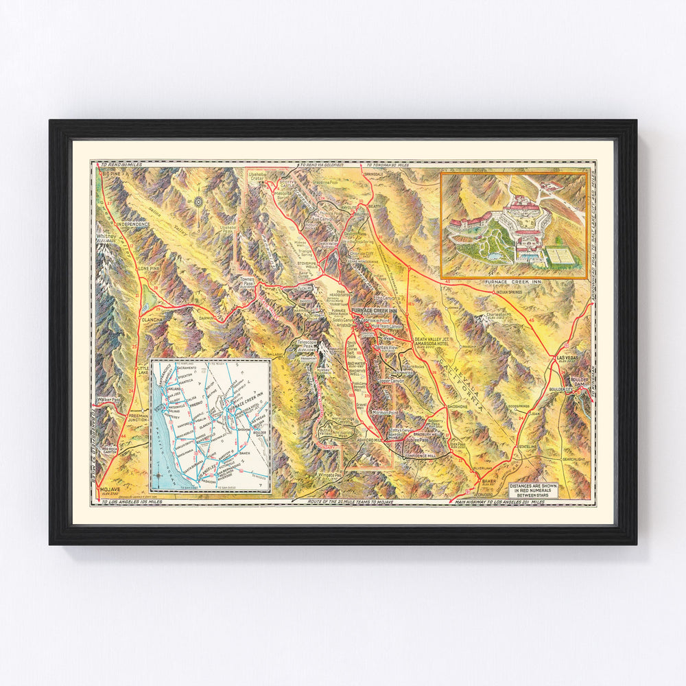Death Valley Vintage Map 1934
