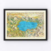 Lake Tahoe Vintage Map 1935