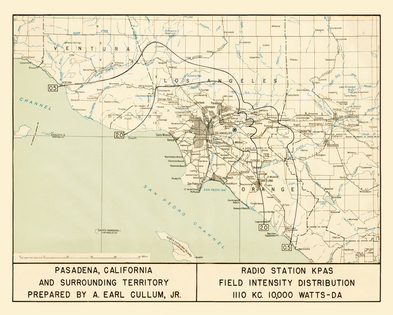 Size comparison using Vintage Map of Pasadena, California 1935