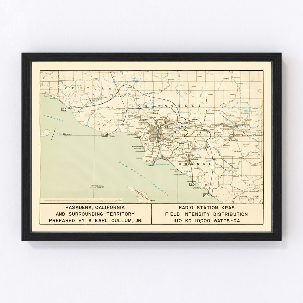 Pasadena Vintage Map 1935