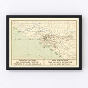 Pasadena Vintage Map 1935