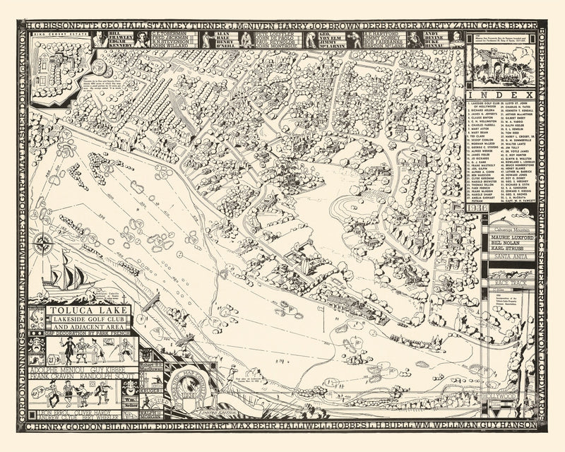 Size comparison using Vintage Map of Toluca Lake Lakeside Golf Club, 1936
