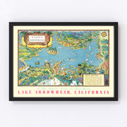 Lake Arrowhead Vintage Map 1938
