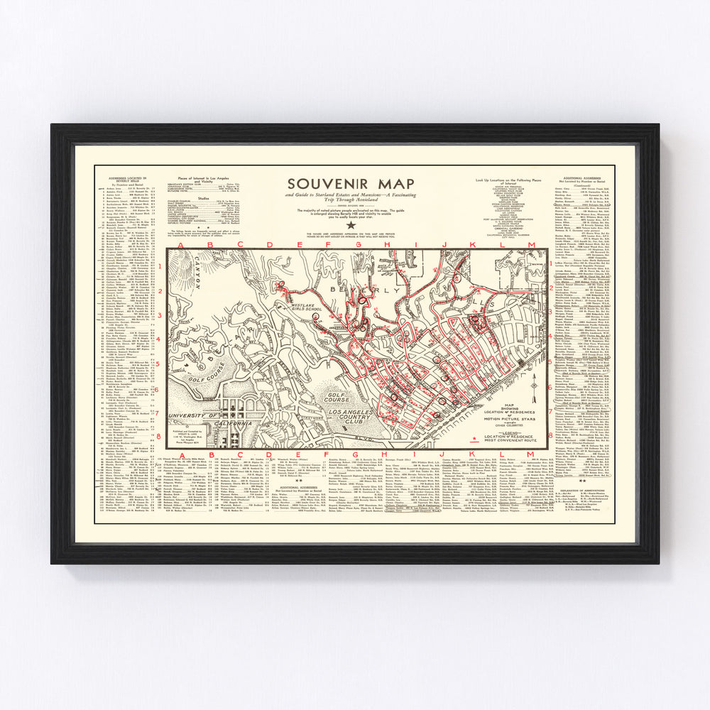 Beverly Hills Vintage Map 1938