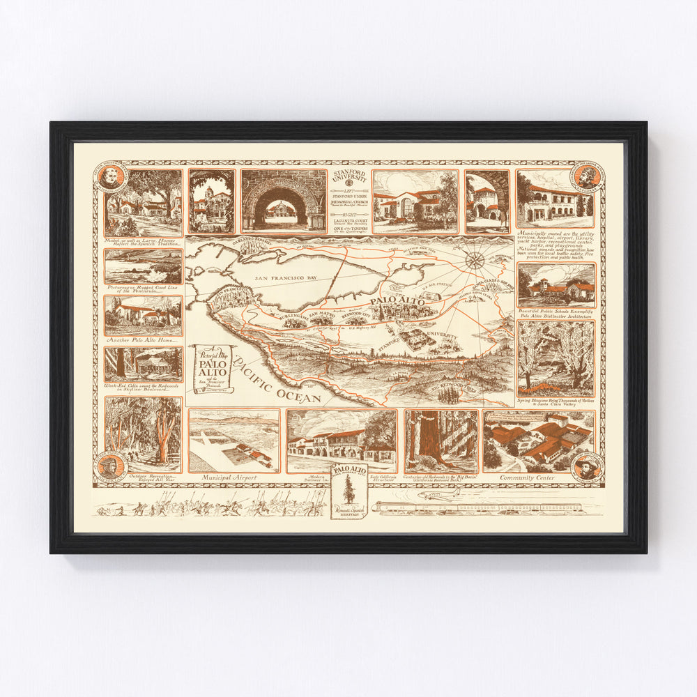 Palo Alto Vintage Map 1940