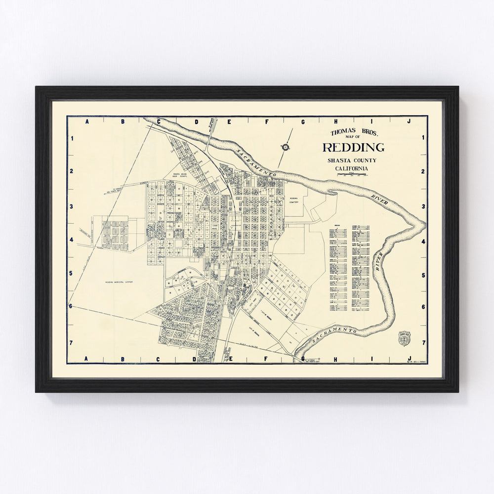 Redding Vintage Map 1920