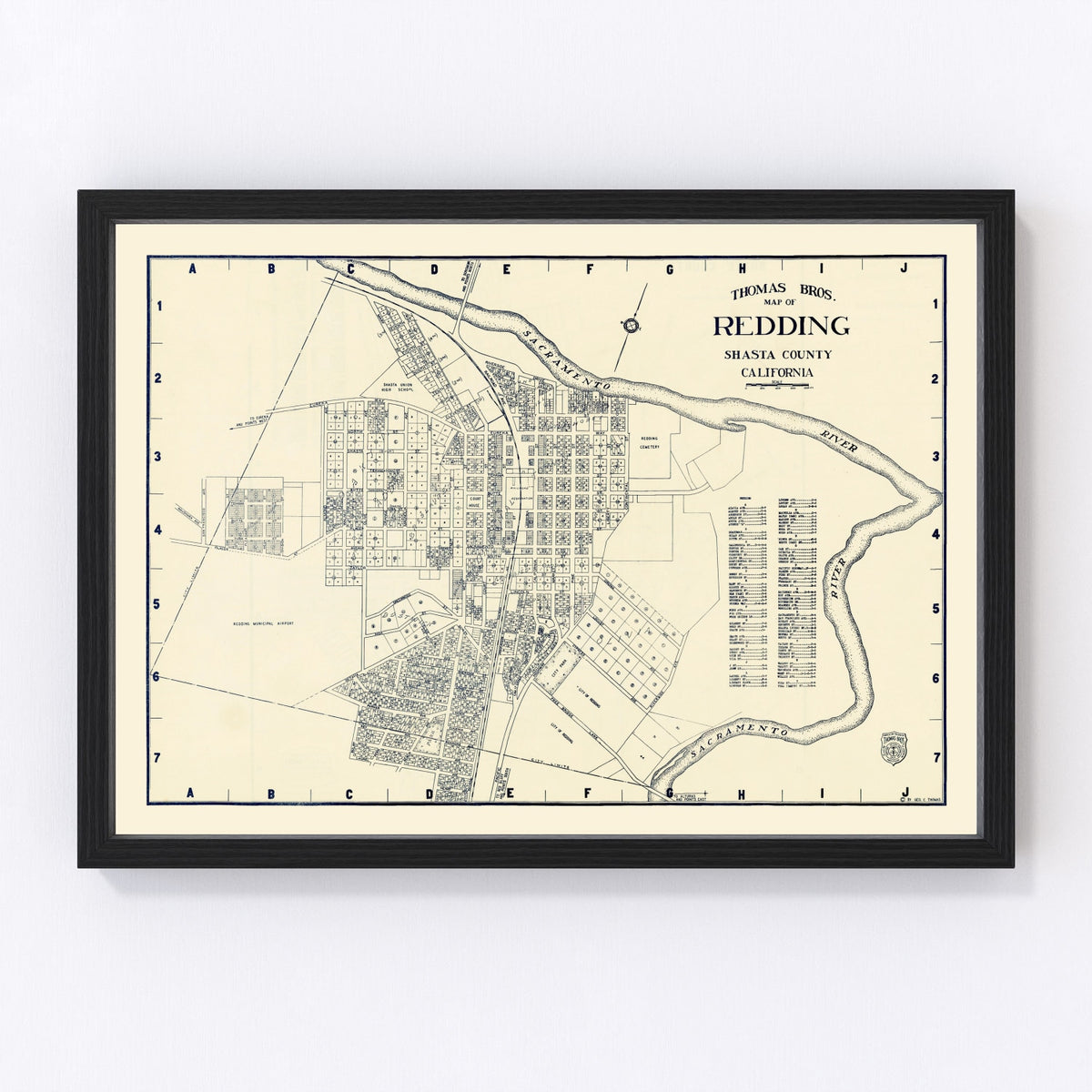 Redding Vintage Map 1920