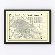 Sacramento Vintage Map 1920