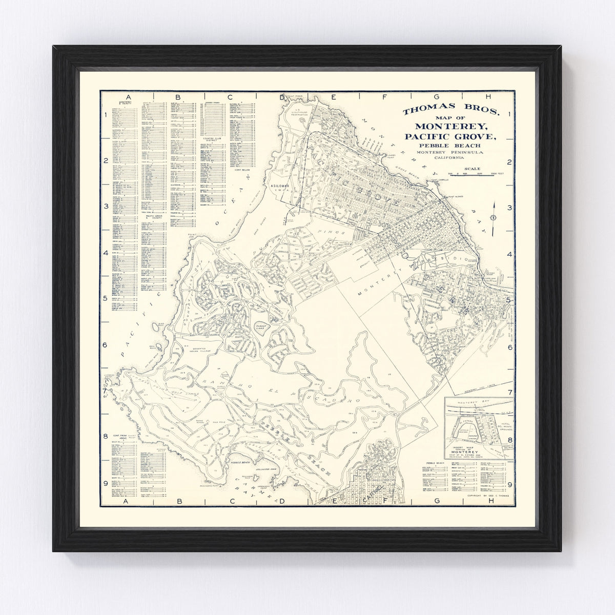 Monterey Vintage Map 1920