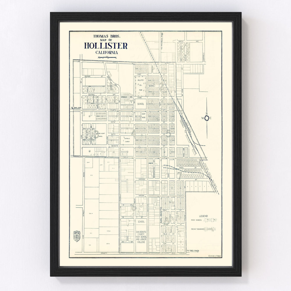 Hollister Vintage Map 1920