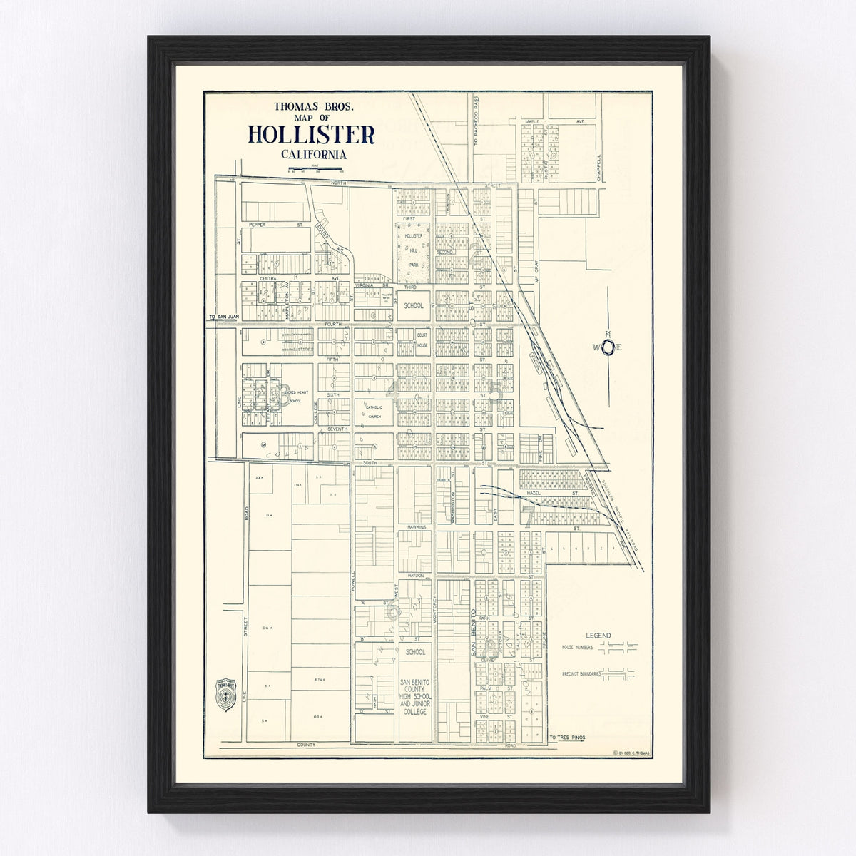 Hollister Vintage Map 1920