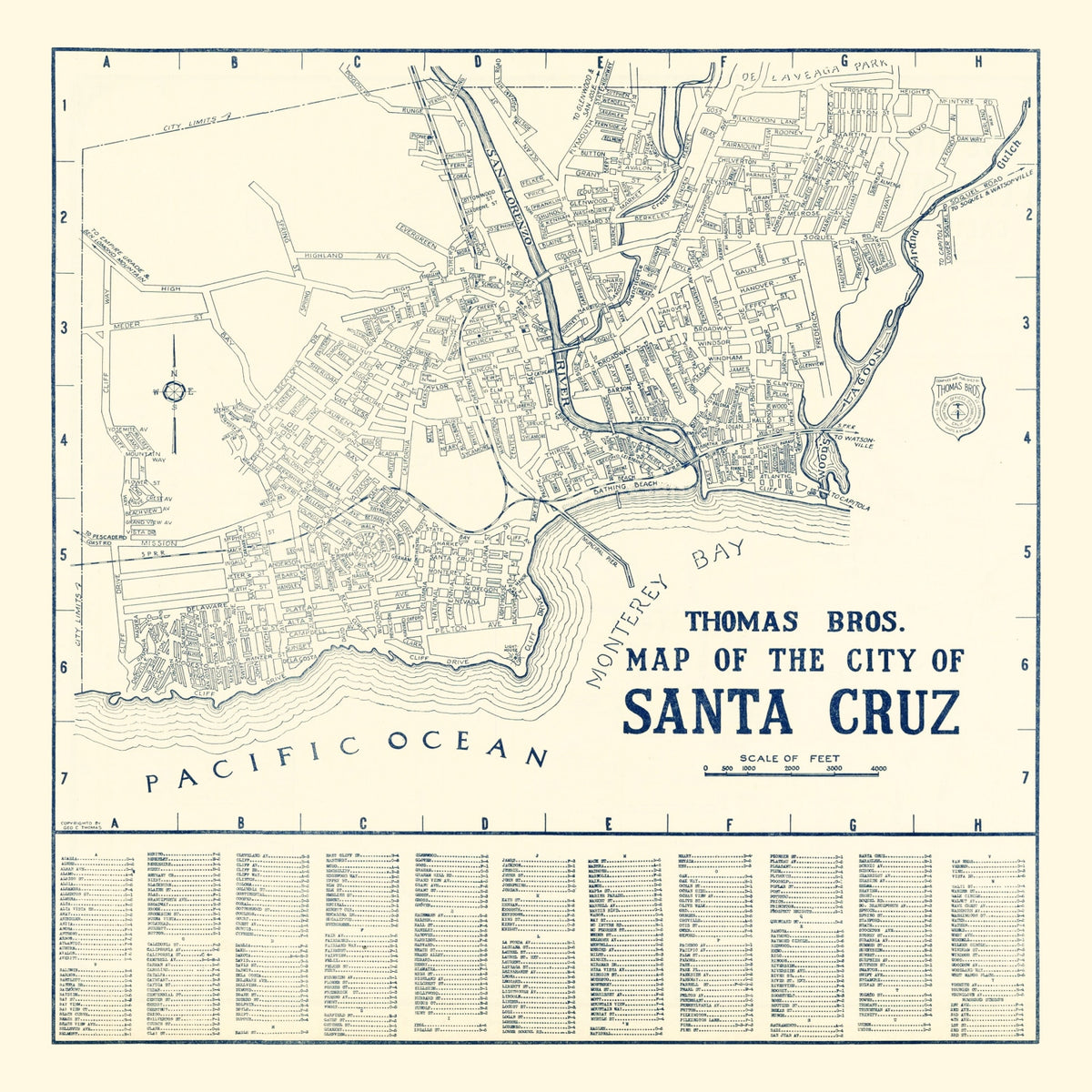 Preview of Vintage Map of Santa Cruz, California 1920