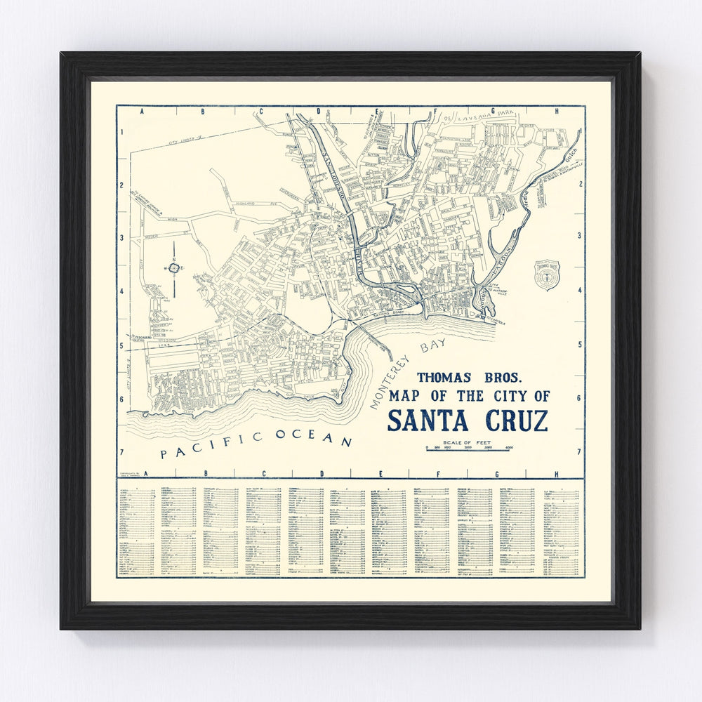 Santa Cruz Vintage Map 1920
