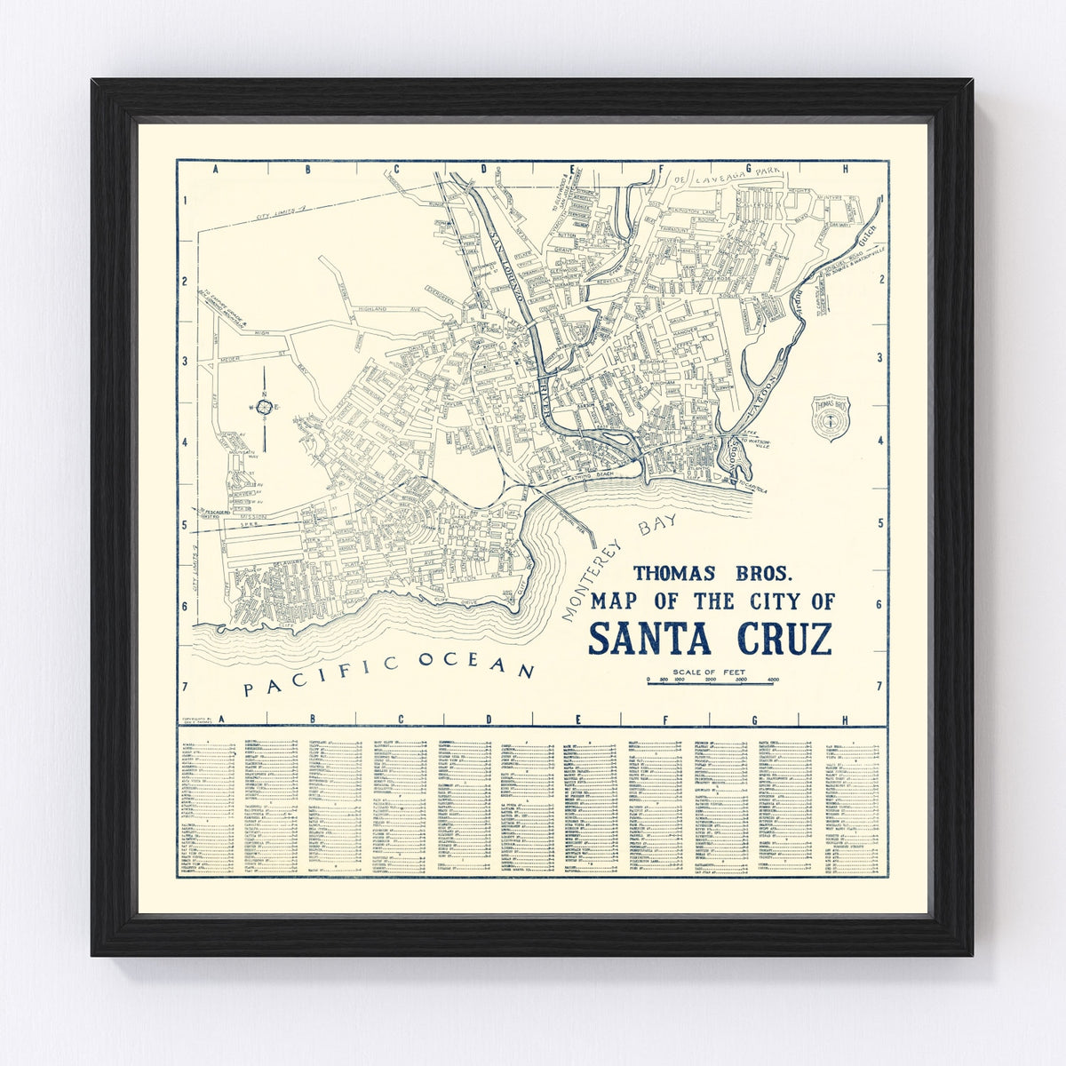 Santa Cruz Vintage Map 1920