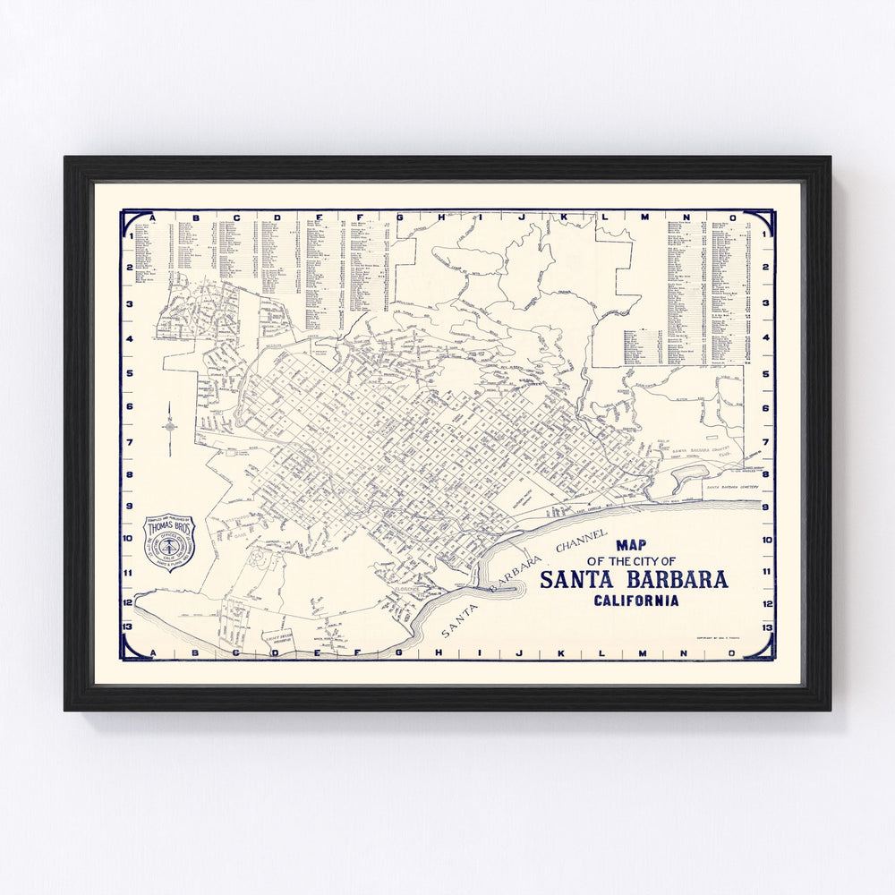 Santa Barbara Vintage Map 1920