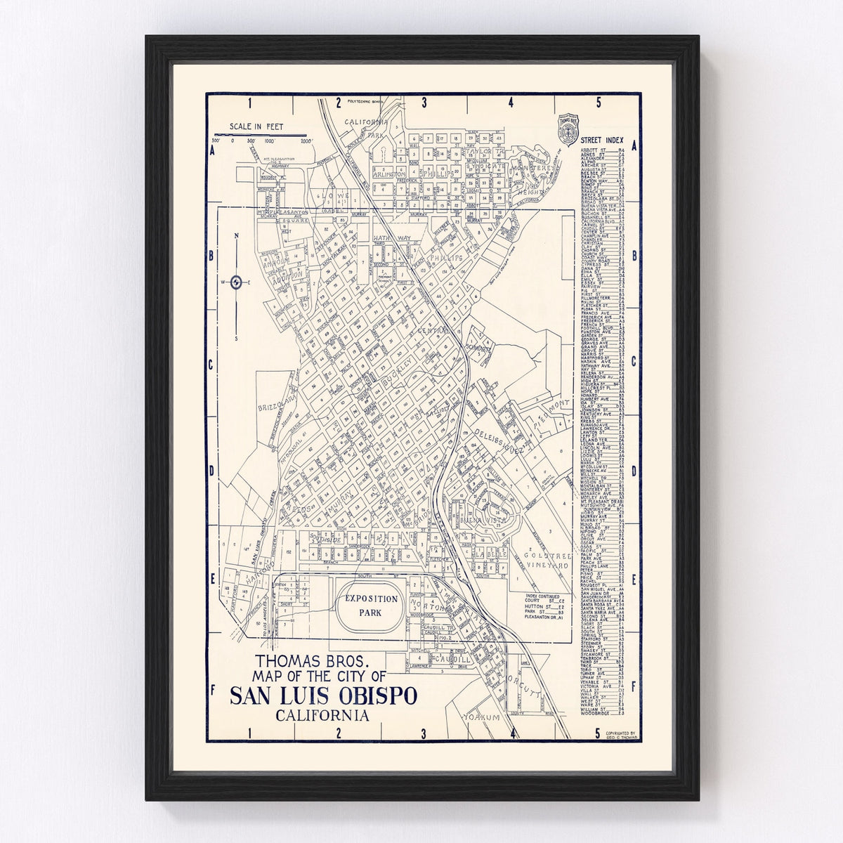 San Luis Obispo Vintage Map 1920