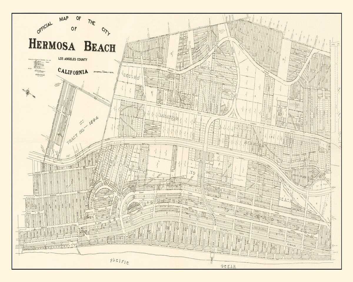 Preview of Vintage Map of Hermosa Beach, California 1922