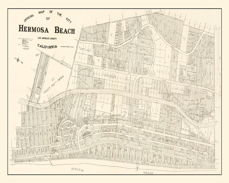 Size comparison using Vintage Map of Hermosa Beach, California 1922