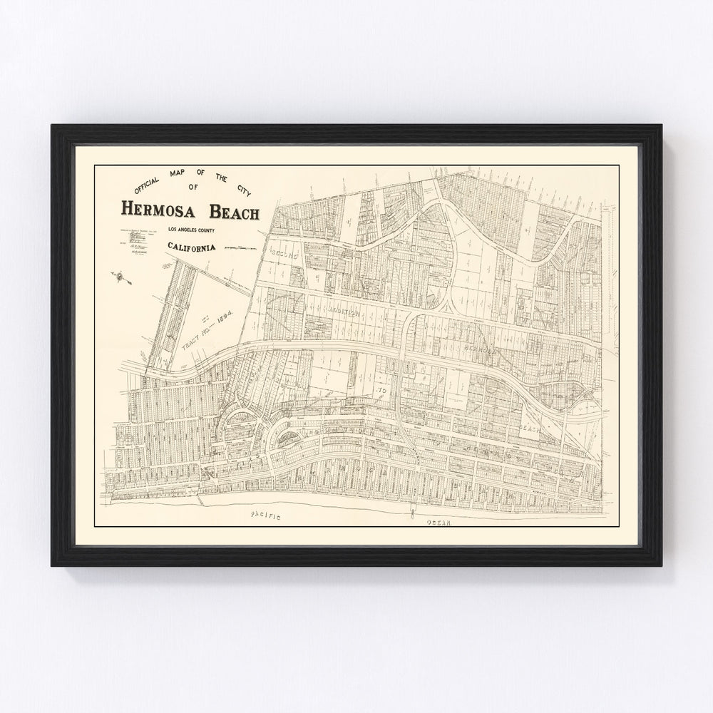 Hermosa Beach Vintage Map 1922