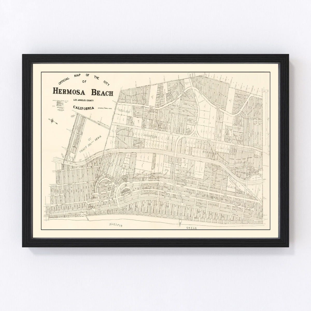 Hermosa Beach Vintage Map 1922