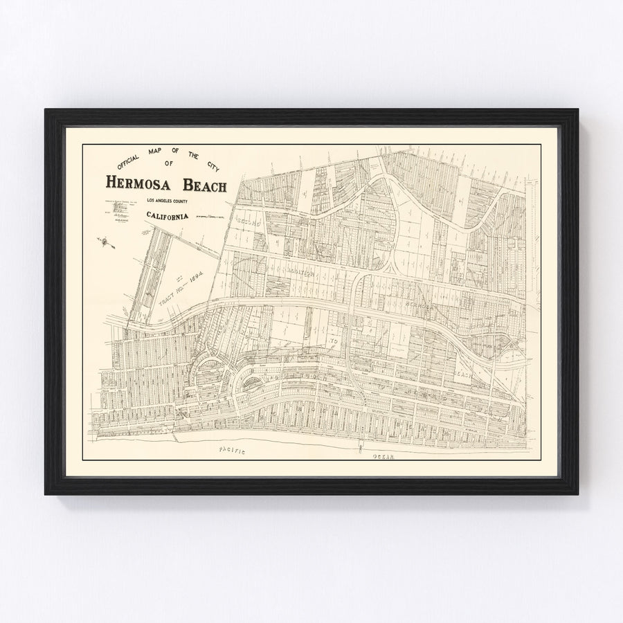 Hermosa Beach Vintage Map 1922