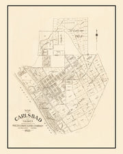 Vintage Map of Carlsbad, California 1923