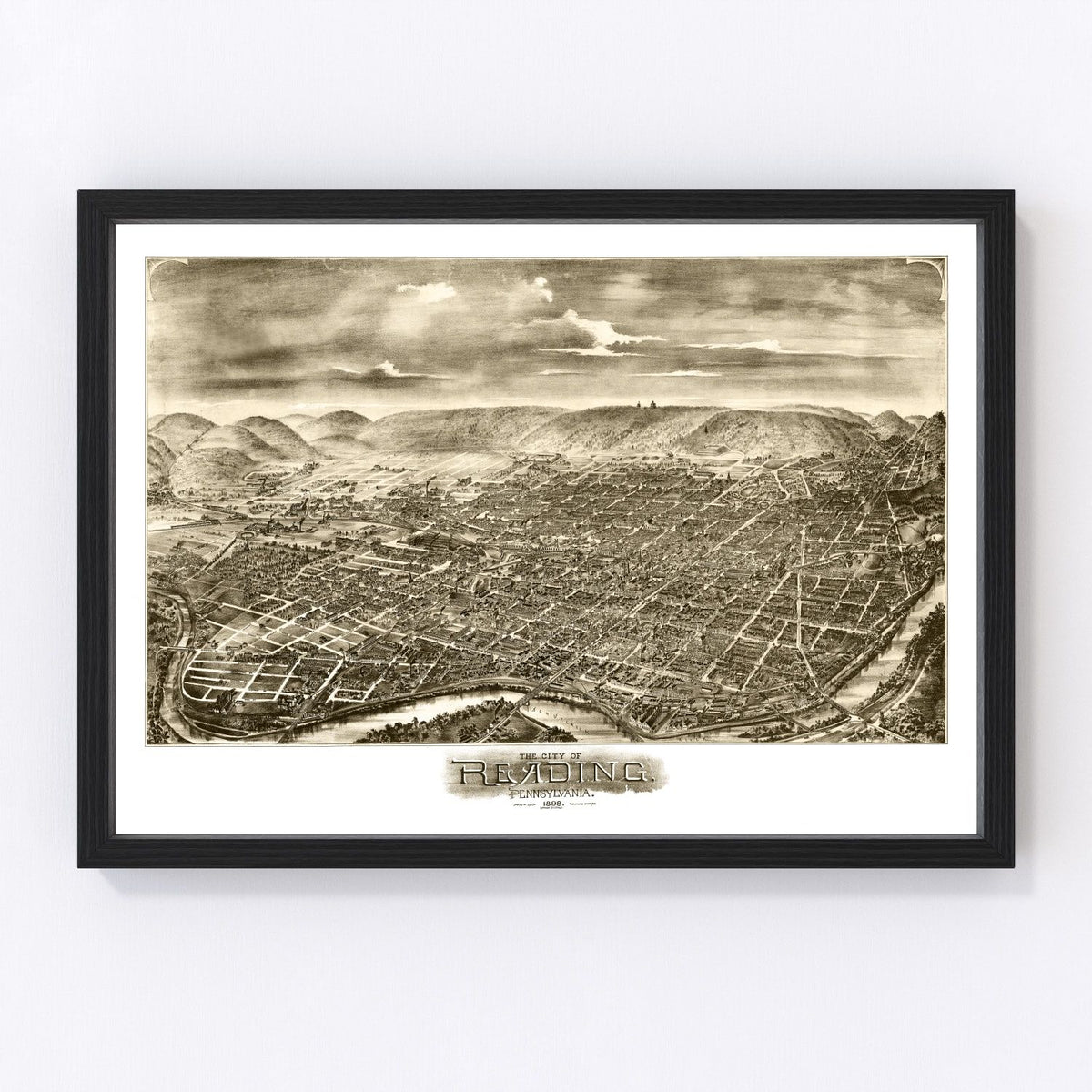 Reading Vintage Map 1898