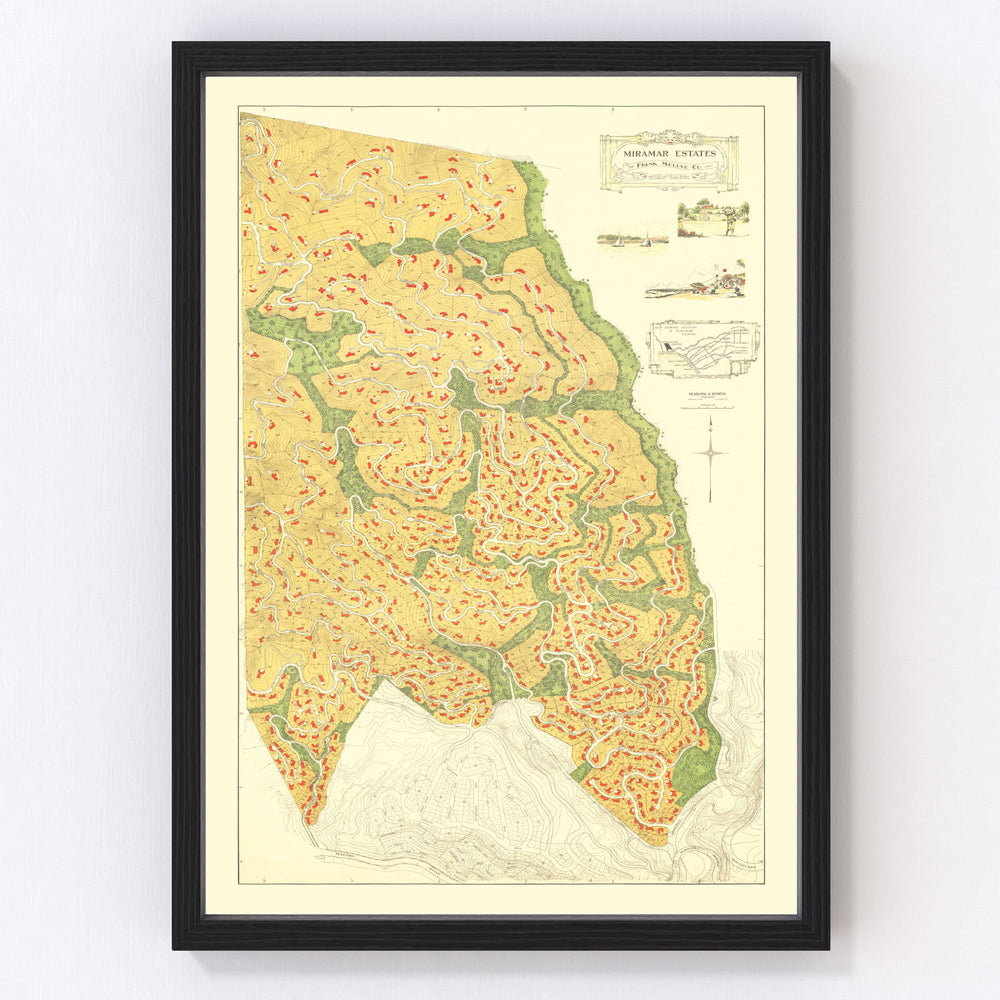 Pacific Palisades Vintage Map 1926