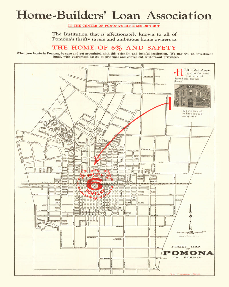 Size comparison using Vintage Map of Pomona, California 1926