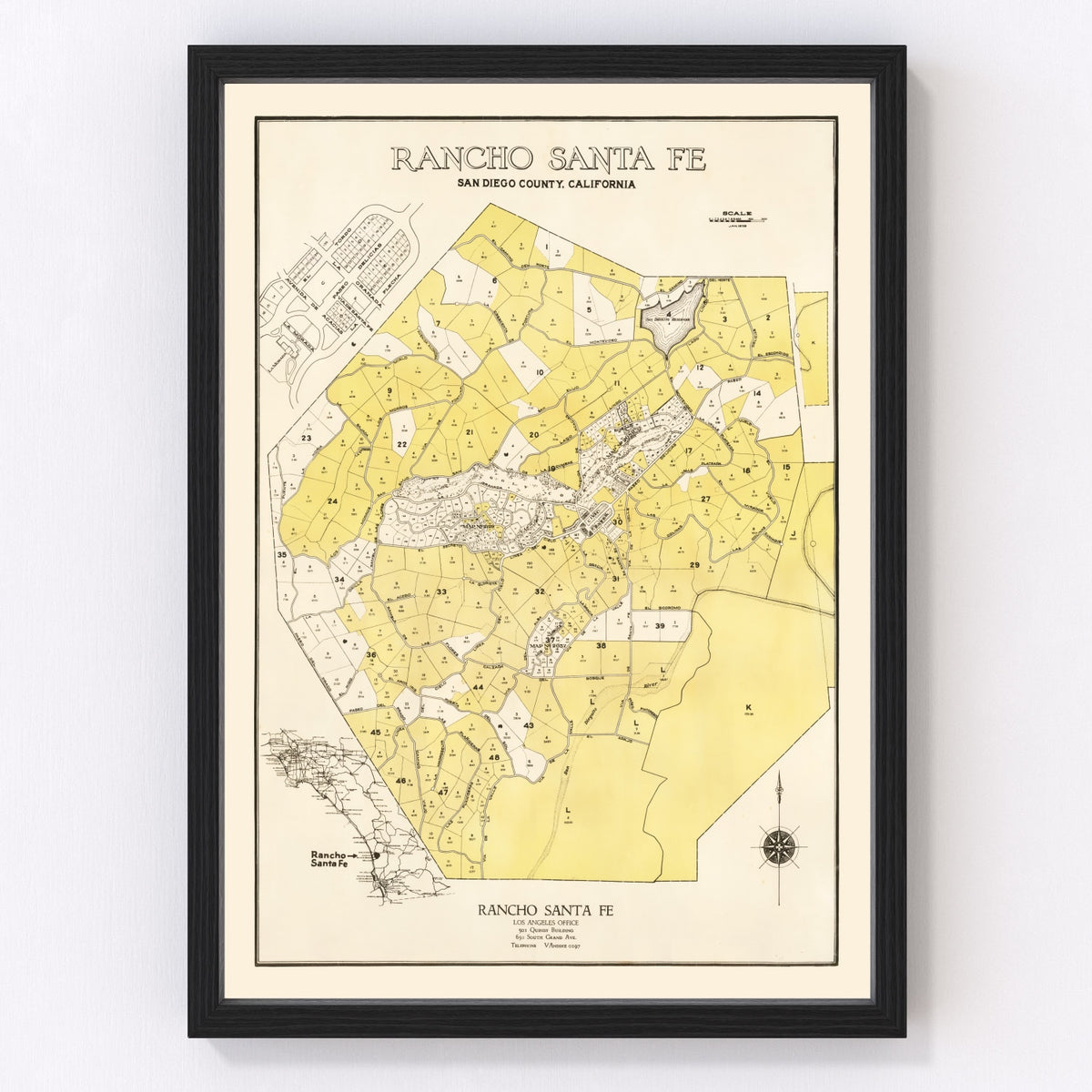 Rancho Santa Fe Vintage Map 1929